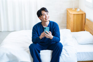 目覚ましを停止させる方法でワンタップを選択する