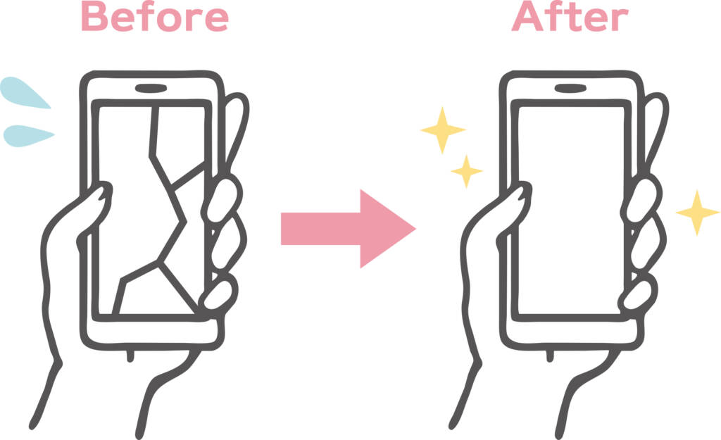 画面割れ修理、バッテリー交換
