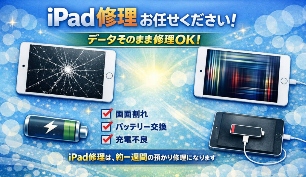 iPadの修理なら、モバイル修理.jp 山形店へ
