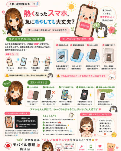 熱くなったスマホ、冷やしても大丈夫？