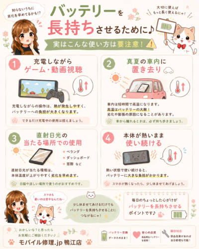バッテリーを長持ちさせる為に！